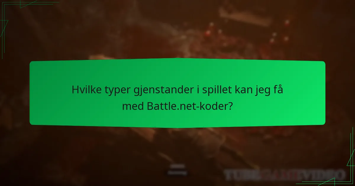 Hvilke typer gjenstander i spillet kan jeg få med Battle.net-koder?