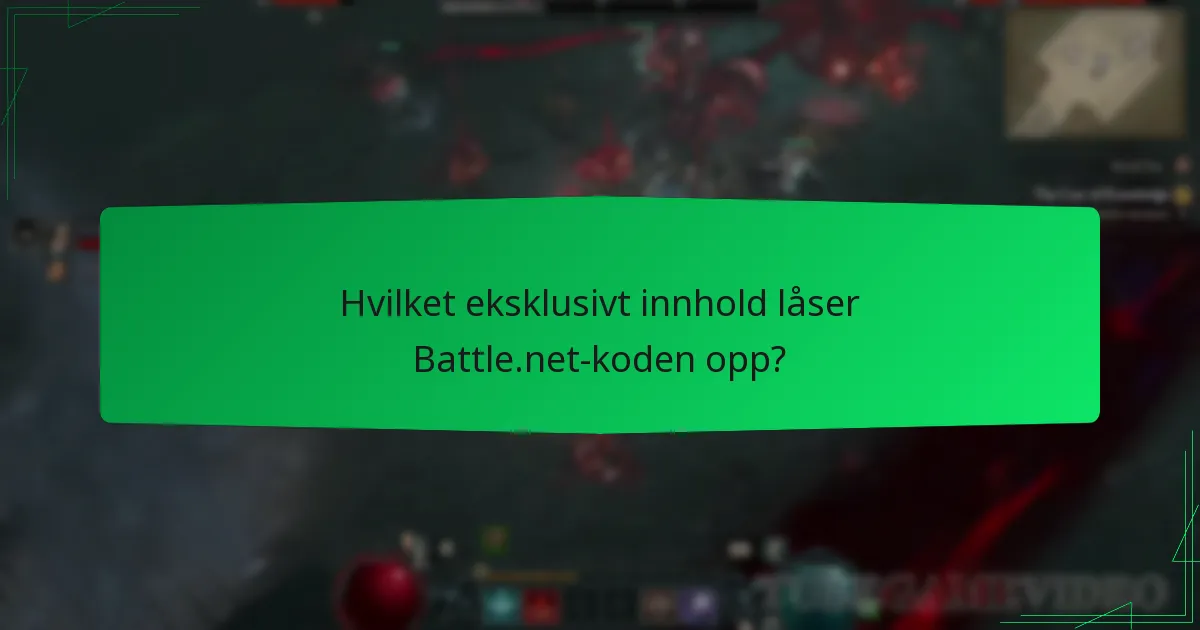 Hvilket eksklusivt innhold låser Battle.net-koden opp?