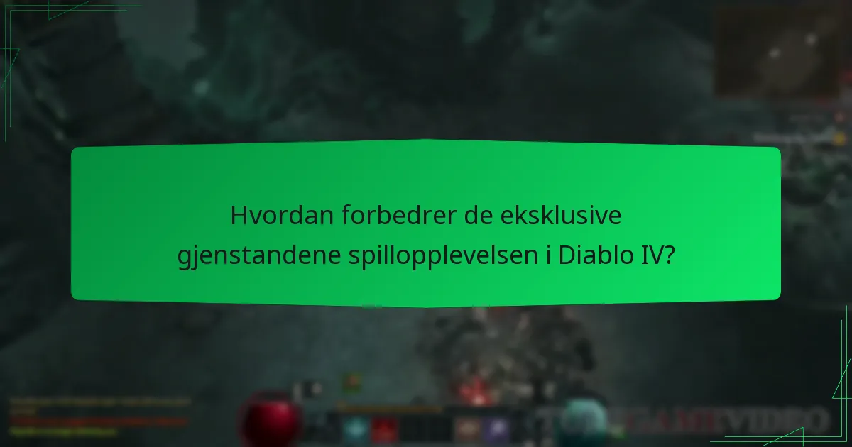 Hvordan forbedrer de eksklusive gjenstandene spillopplevelsen i Diablo IV?